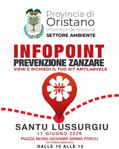 Consegna Kit Antilarvali &ndash; Gioved&igrave; 11 Giugno 2026 dalle ore 10:00 alle ore 13:00 in Piazza Mons. Giovanni Sanna Porcu (ex Piazza Mercato)